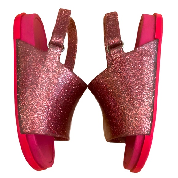MINI MELISSA Pink Glitter Beach Slide Sandal-Size 7 (toddler) - Picture 4 of 7